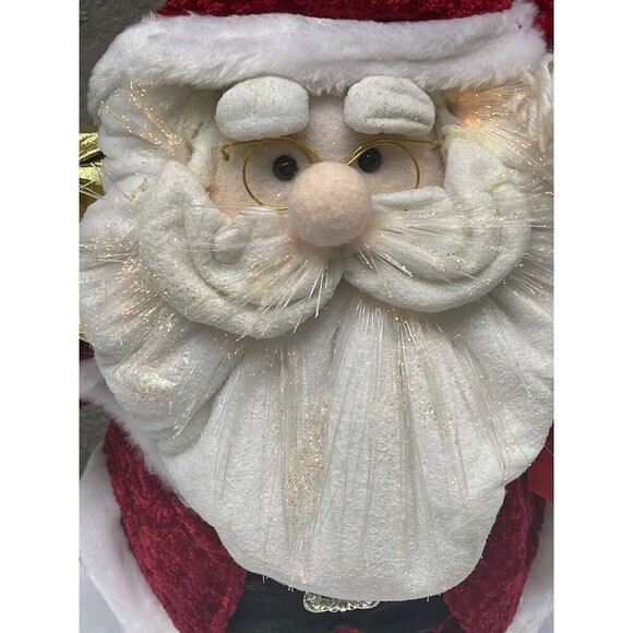 VTG Holiday Seasons Fiber Optic Santa 22” Toy Bag Lights Up Multi Color Tested - Picture 14 of 16